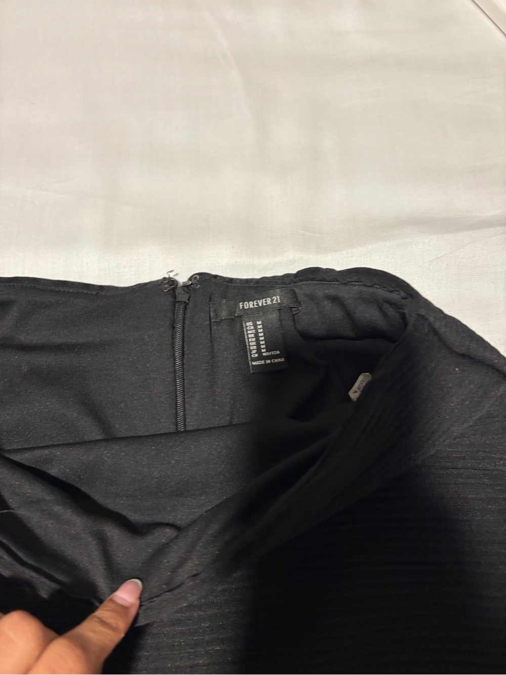 Black Ribbed Mini Skirt - Picture 2 of 2